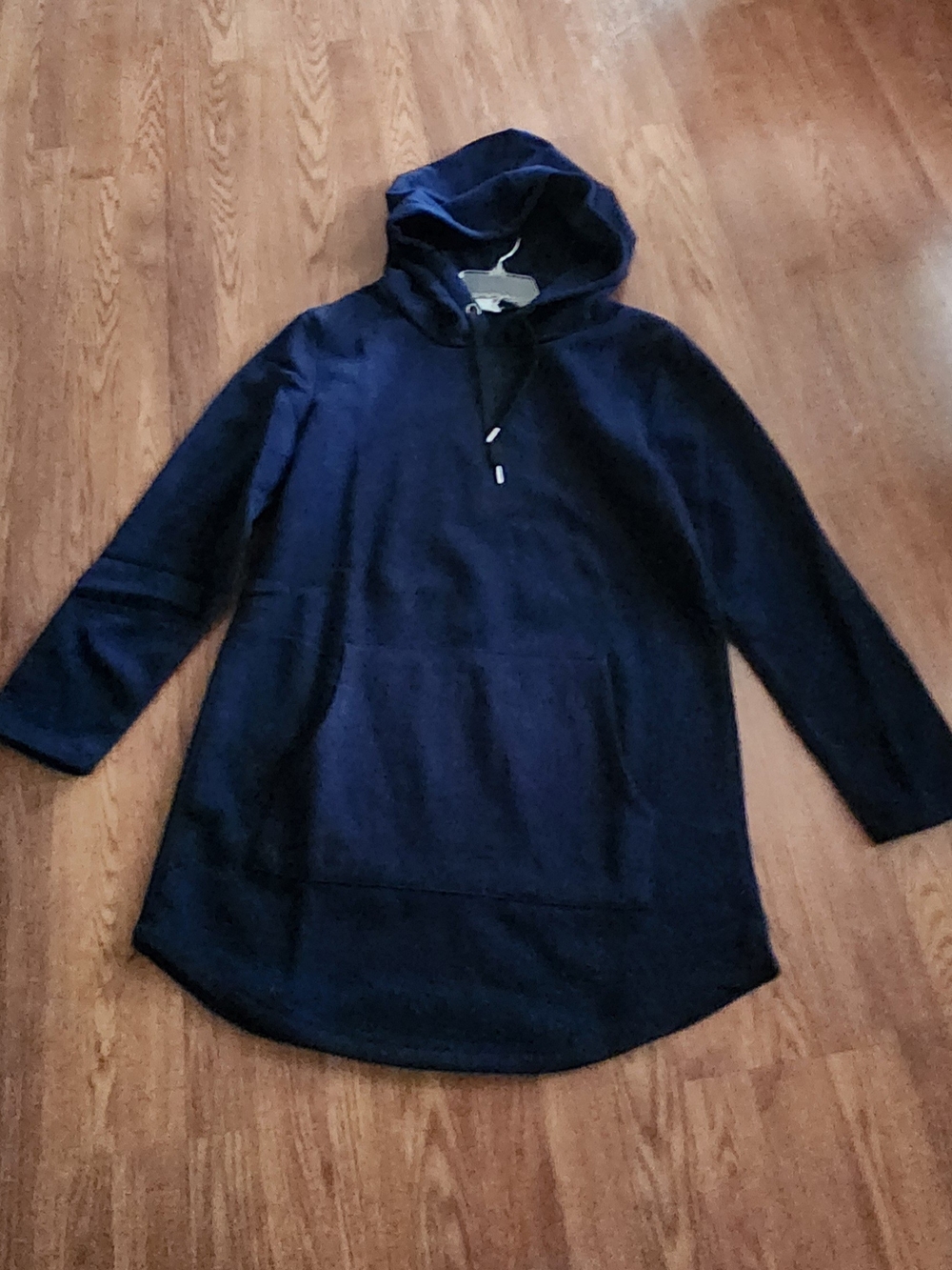 Women's Navy Hooded Pullover Tunic Sweatshirt